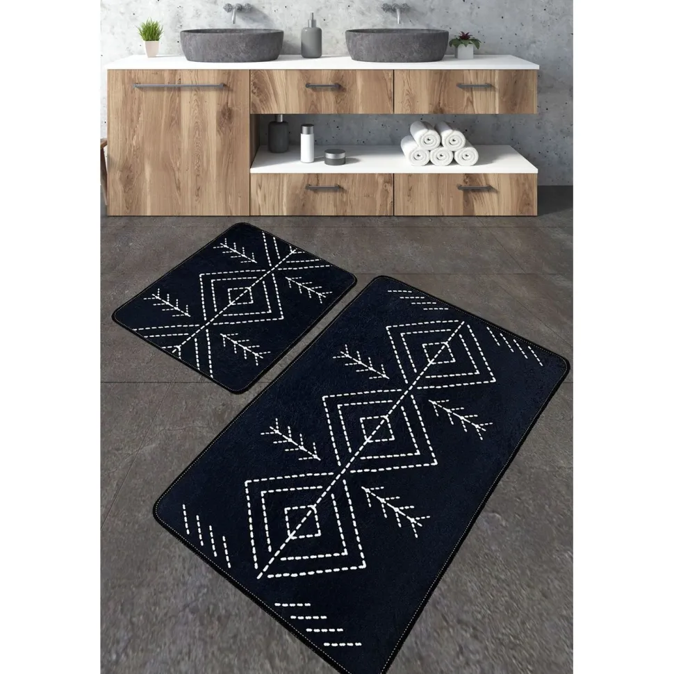 Kylpyhuonemattosetti Linento Lau, 2kpl, musta