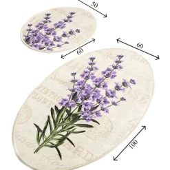 Kylpyhuonemattosetti Linento Lavender, 2kpl, valkoinen/liila