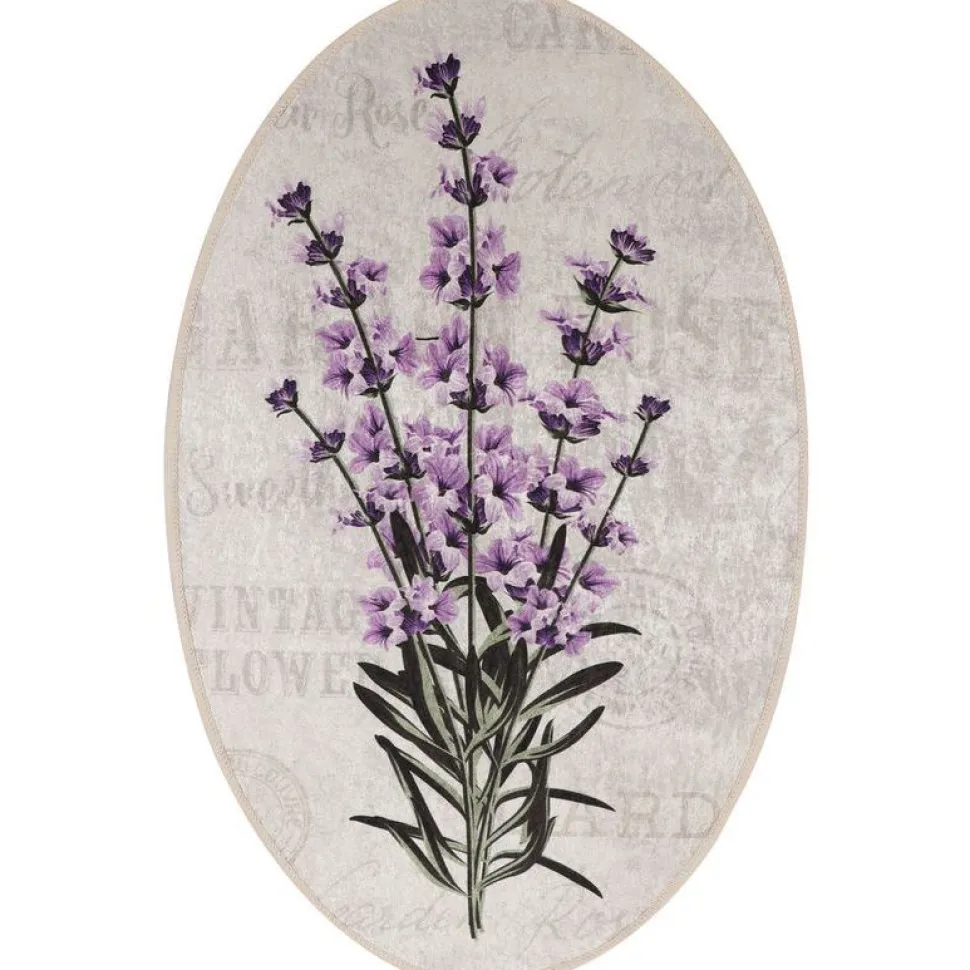 Kylpyhuonemattosetti Linento Lavender, 3kpl, valkoinen/liila