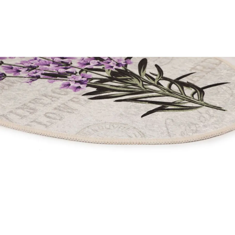 Kylpyhuonemattosetti Linento Lavender, 3kpl, valkoinen/liila