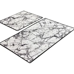 Kylpyhuonemattosetti Linento Marble, 2kpl, valkoinen