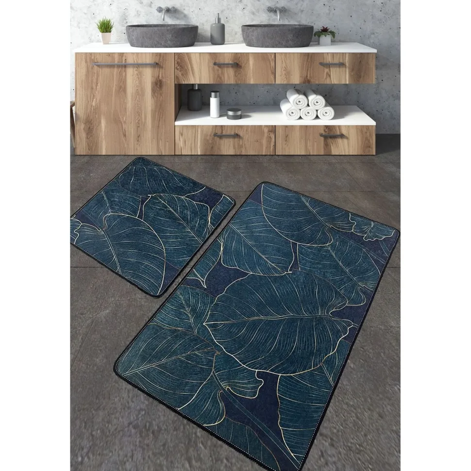 Kylpyhuonemattosetti Linento Zeleno, 2kpl, sininen