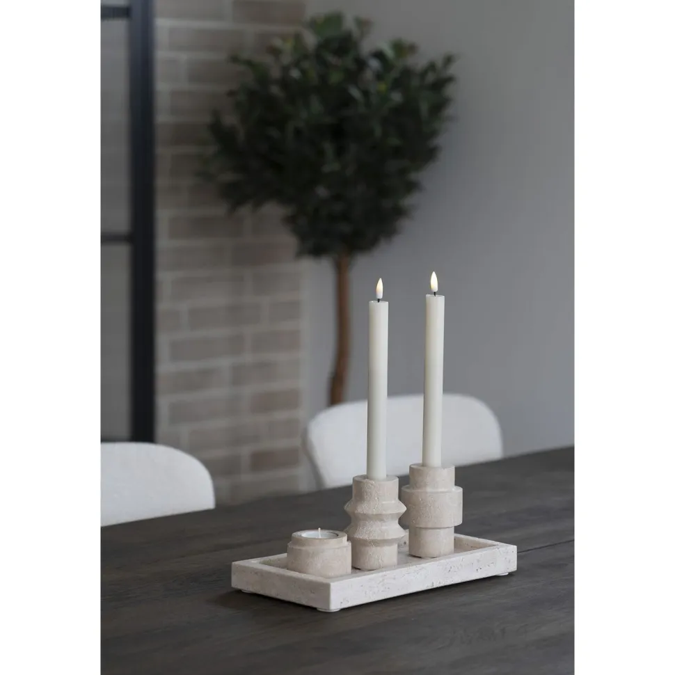 Kynttilänjalka House Nordic, ø7x10cm, aalto, travertiini