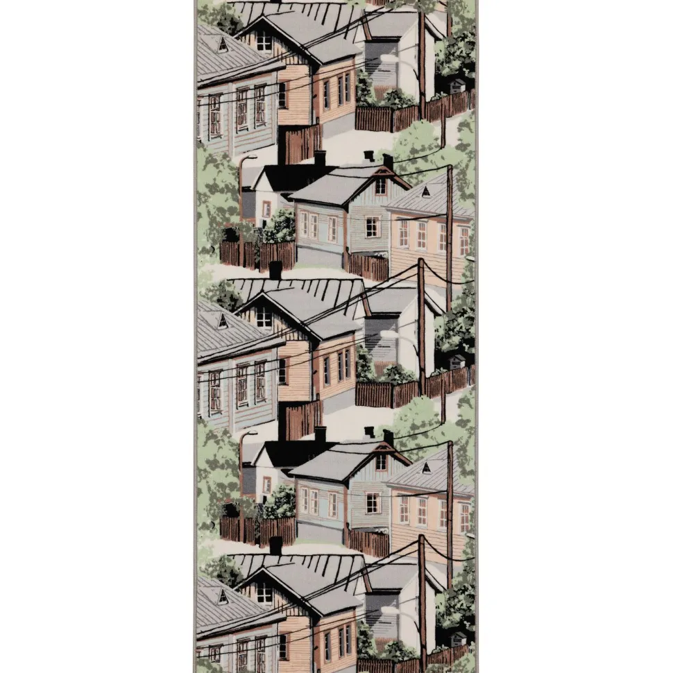Käytävämatto Vallila Naapurusto, 80x200cm, vaaleanpunainen/keltainen
