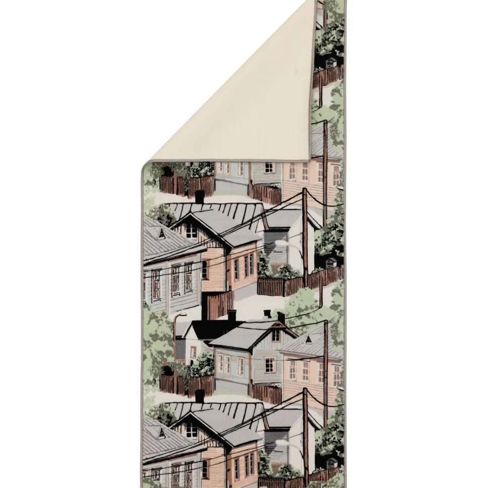 Käytävämatto Vallila Naapurusto, 80x200cm, vaaleanpunainen/keltainen