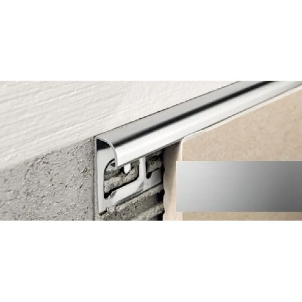 Laattalista Progress Profiles Projolly Quart 2,7m 12,5mm anodisoitu hopea