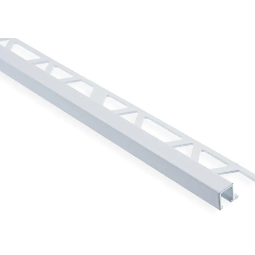 Laattalista Maler neliö H8x24x2500mm alumiini valkoinen maalattu