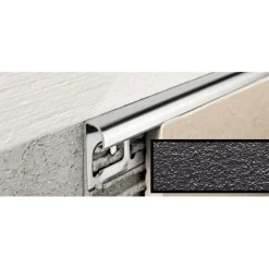 Laattalista Progress Profiles Projolly Quart 2,7 m 8 mm musta