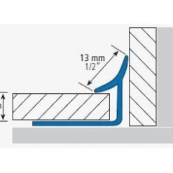 Laattalista/sisäkulma Euroshrink alumiini 191a, 9mm x 2.5m, mattahopea