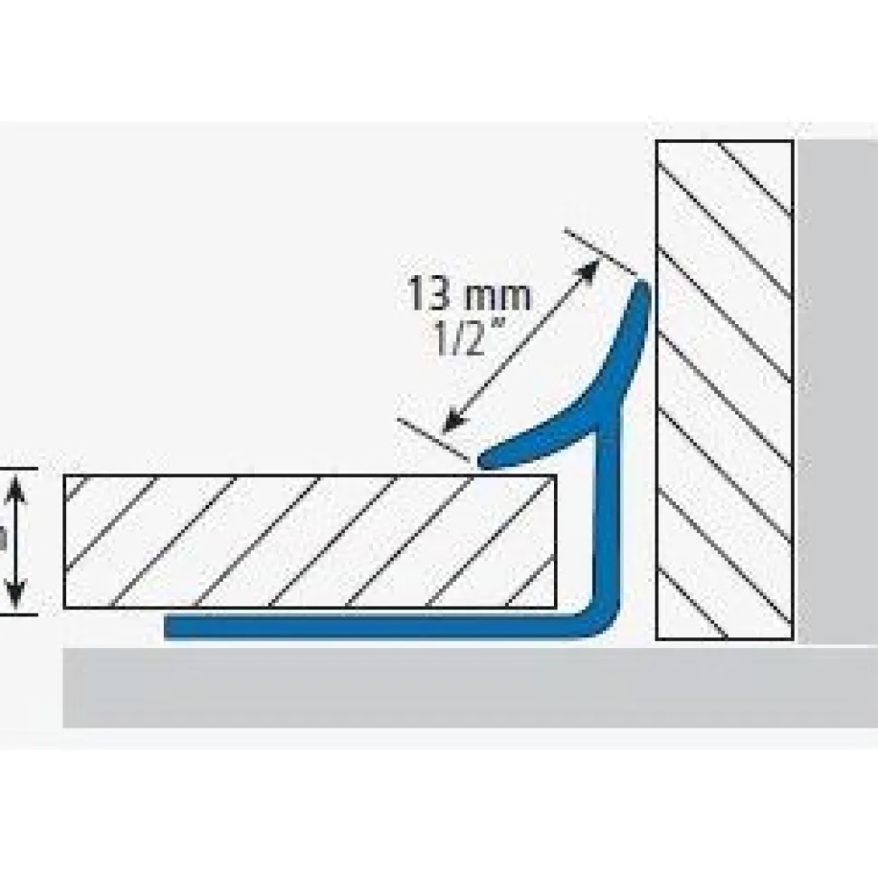 Laattalista/sisäkulma Euroshrink alumiini 191a, 9mm x 2.5m, mattahopea