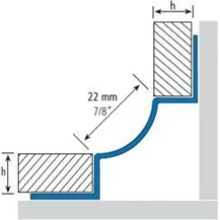 Laattalista/sisäkulma Euroshrink rst 210s, 11mm x 2.5m, harjattu teräs