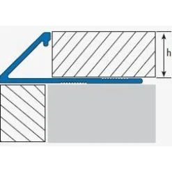 Laattalista/ulkokulma Euroshrink 45° alumiini 145a, 10mm x 2.5m, mattahopea