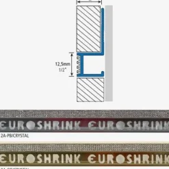 Laattalista/ulkokulma Euroshrink kantikas alumiini crystal 212a, 12mm x 2.5m, kiiltävä hopea/kristalli