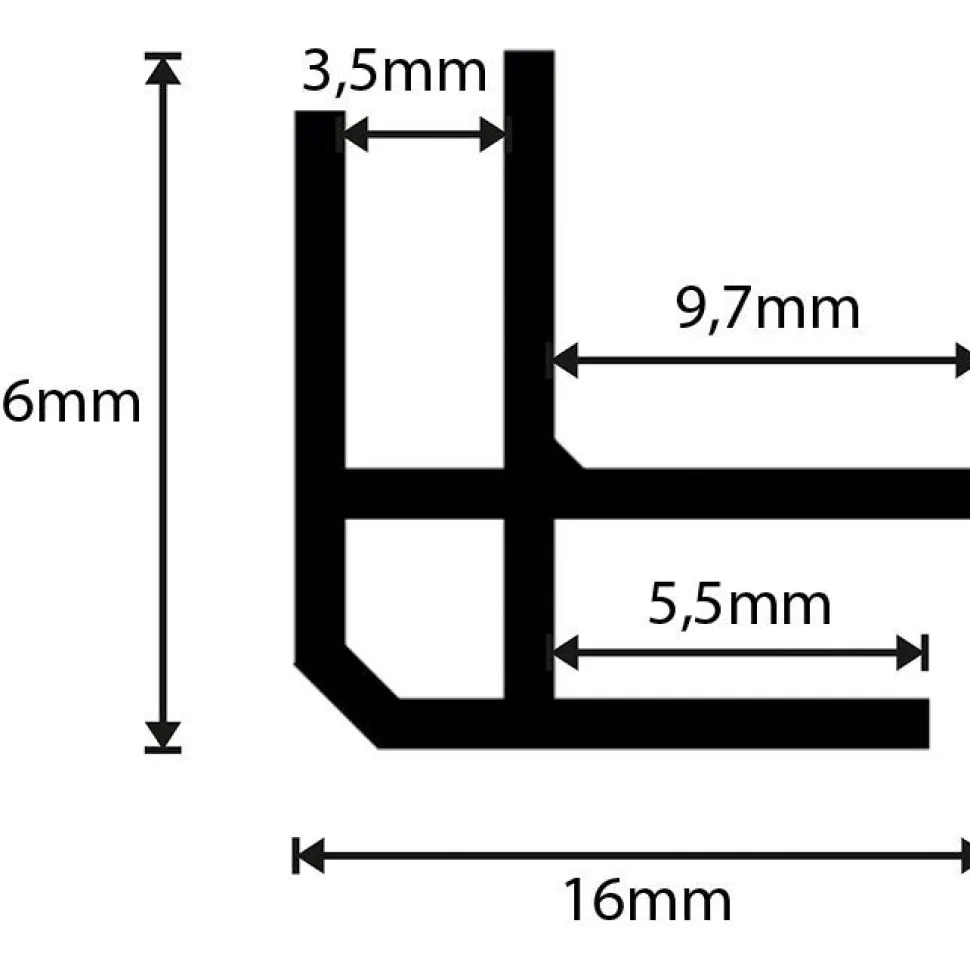 Laminaattilevyn kulmalista Grip alumiini 650mm hopea