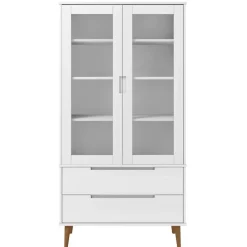 Lasikaappi Molde 90x35x175 cm mänty valkoinen
