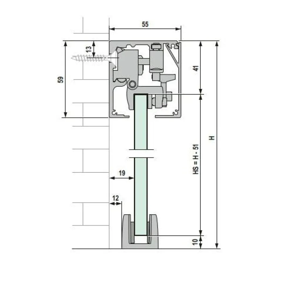 Lasiliukuovi satiinilasi 9x21 asennusaukkoon