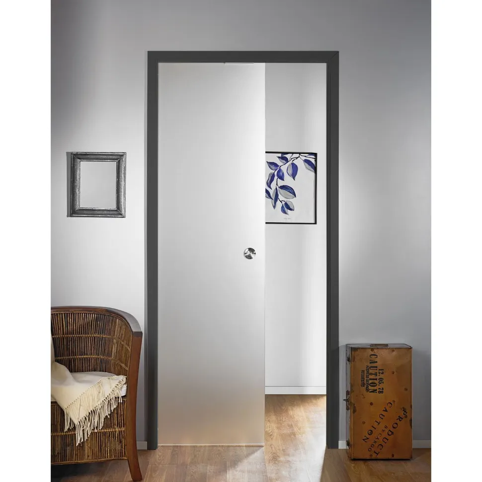 Lasiliukuovi Stella Pocket Door M10 hidastimella 1025x2040 mm musta karmi