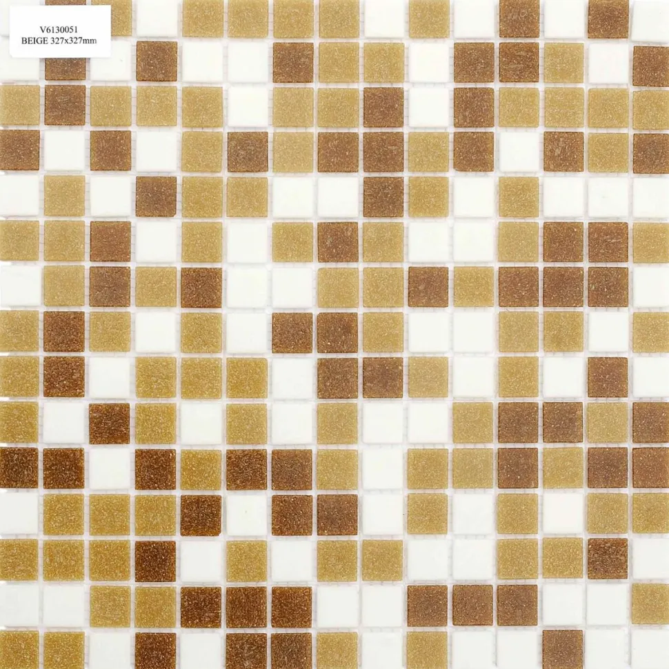 Lasimosaiikki Gils Mix 32,7 x 32,7 seinä-/lattialaatta beige