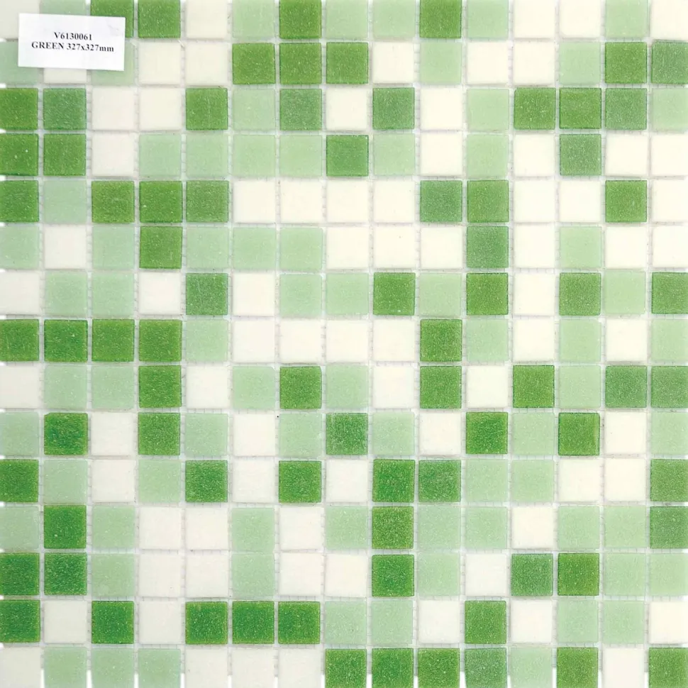 Lasimosaiikki Gils Mix 32,7 x 32,7 seinä-/lattialaatta vihreä
