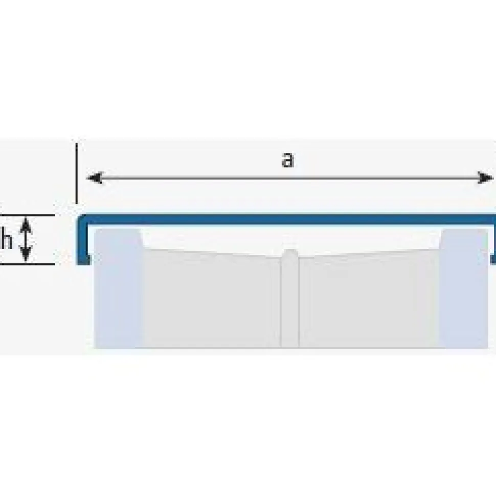Lasitiilen kehyslista Euroshrink rst 265s, 84x10mm x 2.5m, kiiltävä teräs