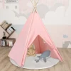Lasten tiipiiteltta + laukku peachskin pinkki 120x120x150 cm