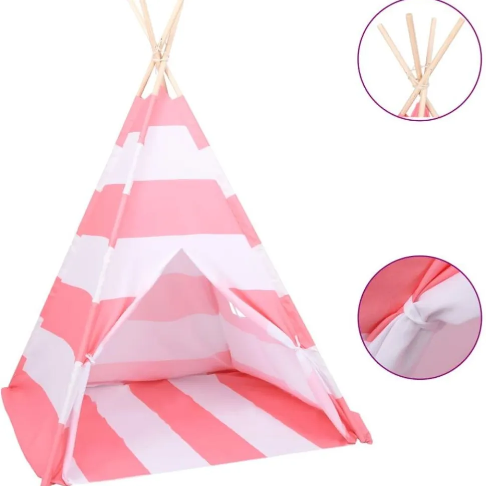 Lasten tiipiiteltta+laukku peachskin 120x120x150cm