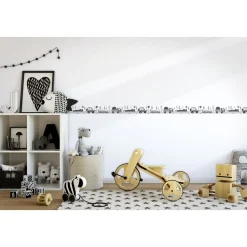 Lastenhuoneen boordi Kids Walls 45847, vinyylipinta, 0.18x5m, auto, harmaa