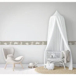 Lastenhuoneen boordi Kids Walls 45862, vinyylipinta, 0.18x5m, kukka, beige