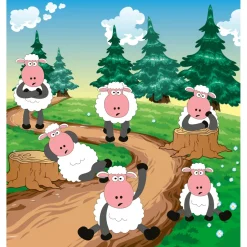 Lastenhuoneen tapetti Dimex Sheep, 225x250cm, monivärinen, eläinkuosi
