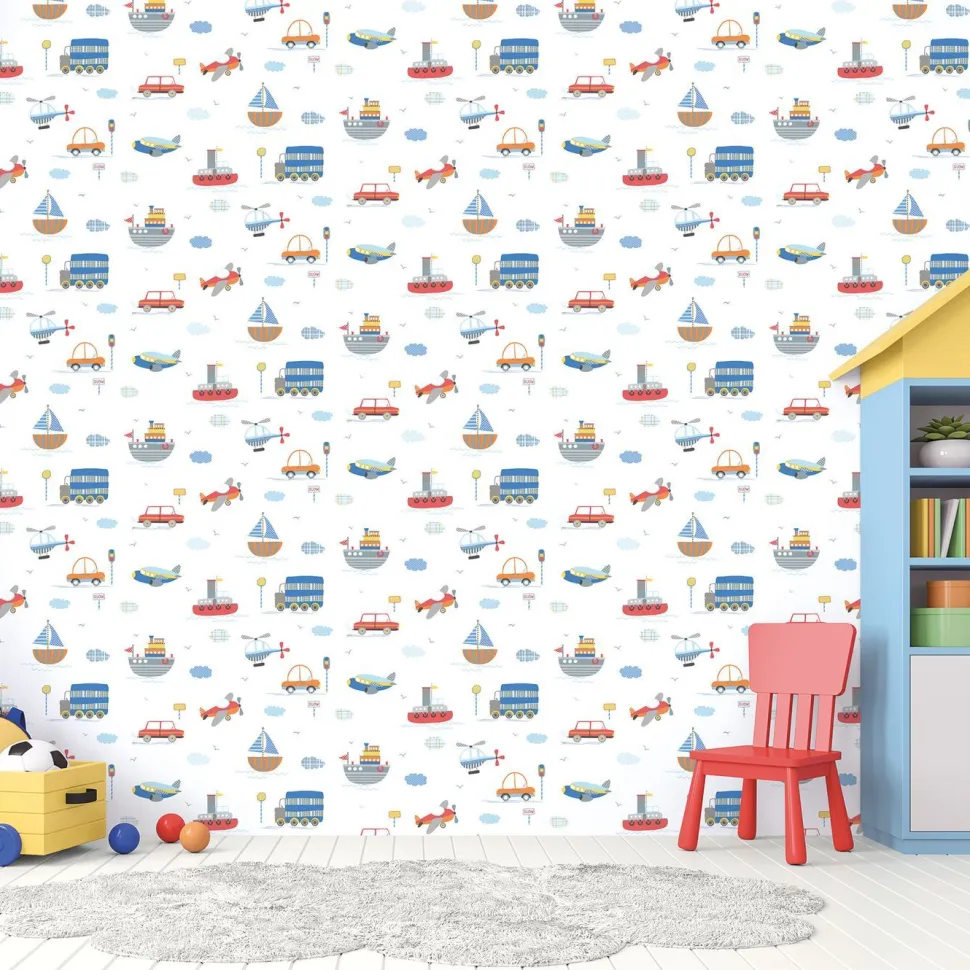 Lastenhuoneen tapetti Galerie Tiny Tots 2 G78415-17, auto