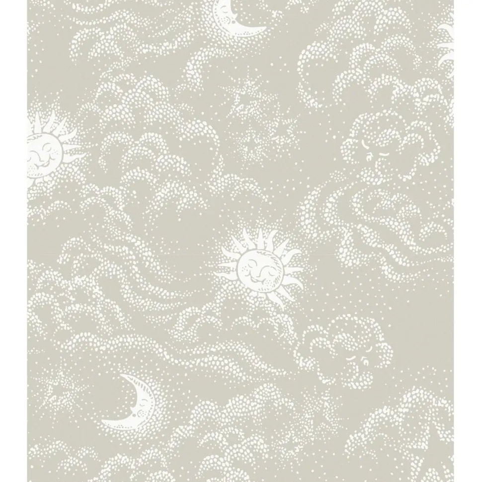 Lastenhuoneen tapetti Littlephant Happy Cloud, pilvi, harmaa/beige