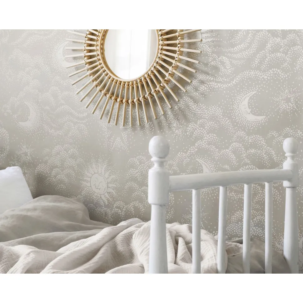 Lastenhuoneen tapetti Littlephant Happy Cloud, pilvi, harmaa/beige