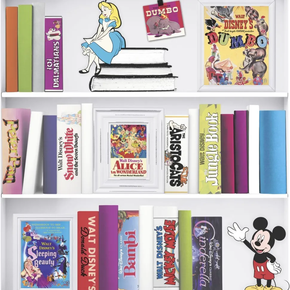 Lastenhuoneen tapetti Sandudd Disney Bookshelf 106455, Disney, monivärinen