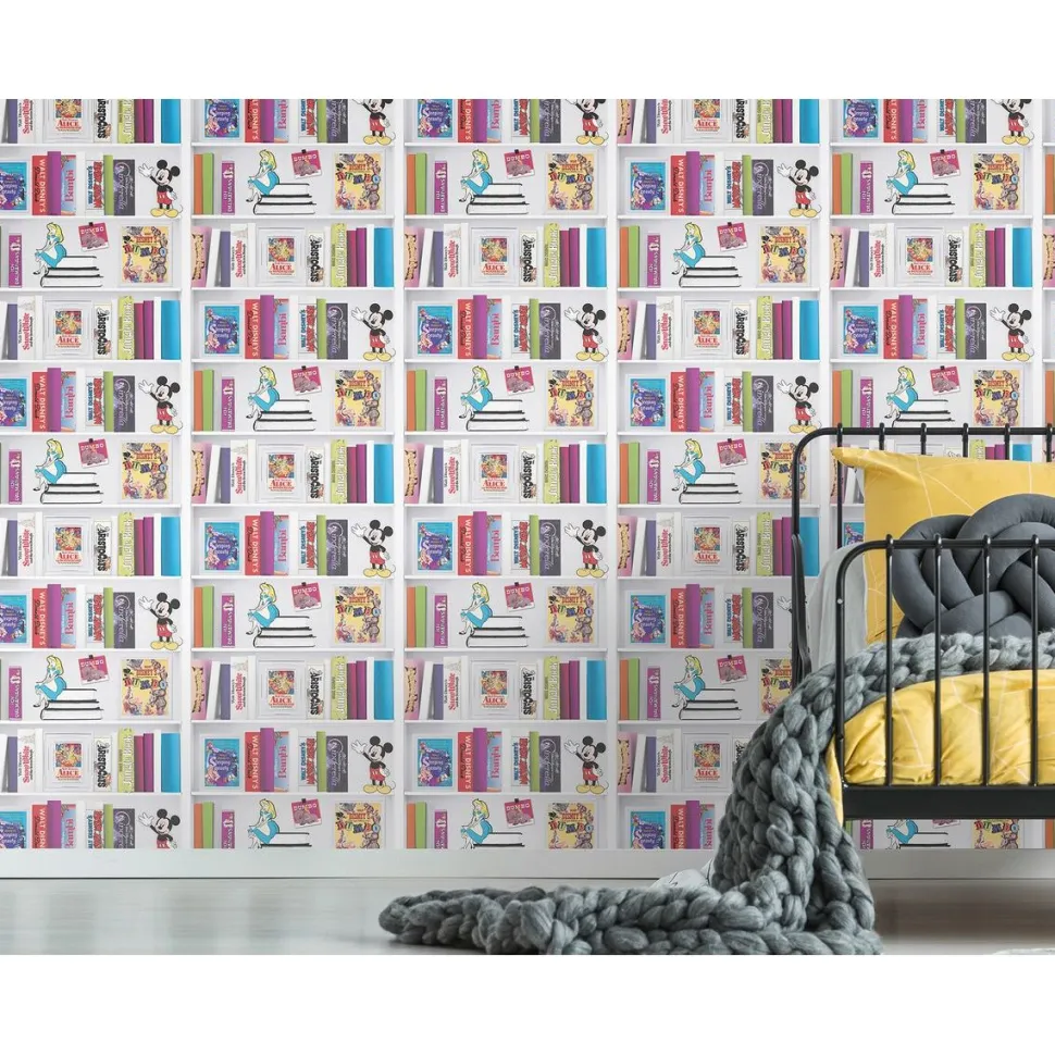 Lastenhuoneen tapetti Sandudd Disney Bookshelf 106455, Disney, monivärinen