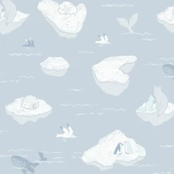 Lastenhuoneen tapetti Fiona No Limits Arctic, eläin, tummansininen