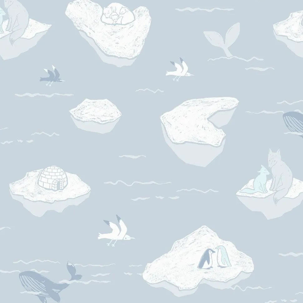 Lastenhuoneen tapetti Fiona No Limits Arctic, eläin, tummansininen
