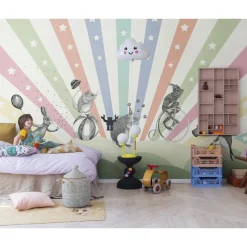 Lastenhuoneen tapetti Rebel Walls Circus Rainbow, mittatilaus