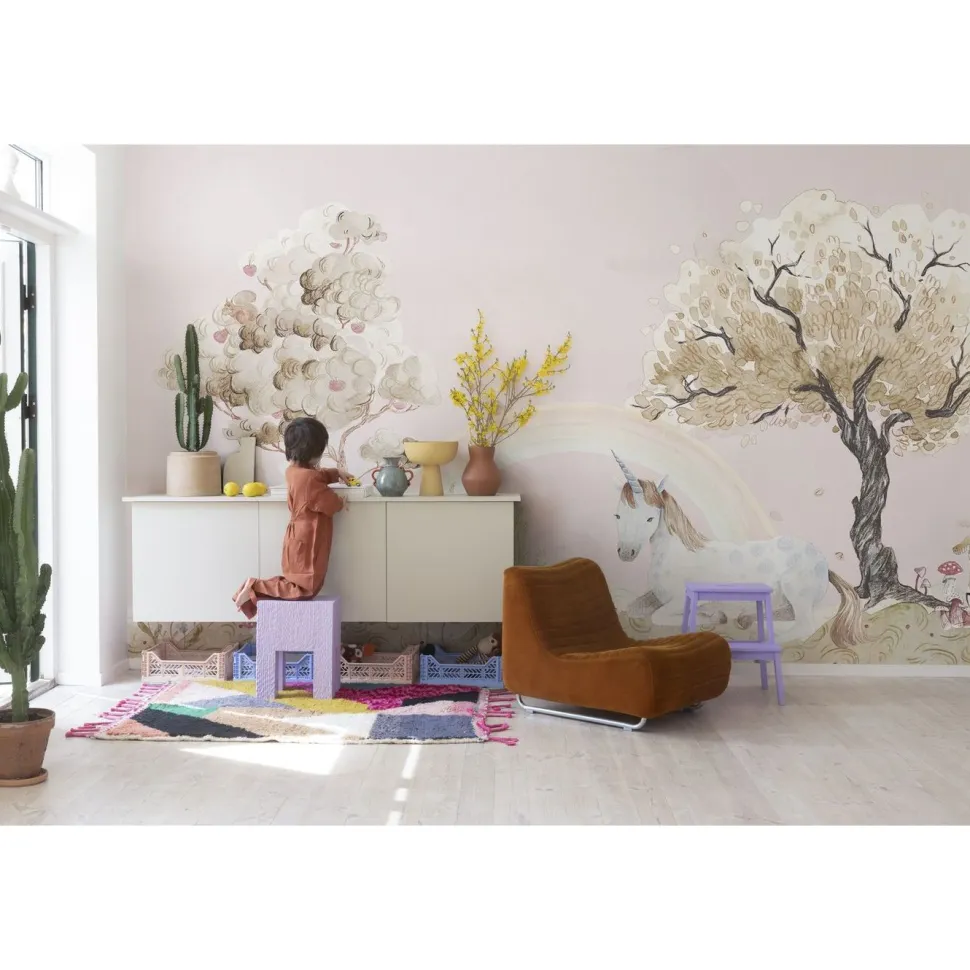 Lastenhuoneen tapetti Rebel Walls Unicorn Dream Bubblegum, mittatilaus