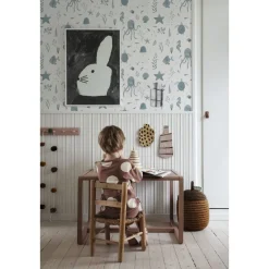 Lastenhuoneen tapetti Sandberg Della, non-woven, meren eläimet, sininen