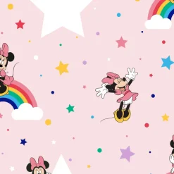 Lastenhuoneen tapetti Sandudd Rainbow Minnie 108592, Disney, vaaleanpunainen