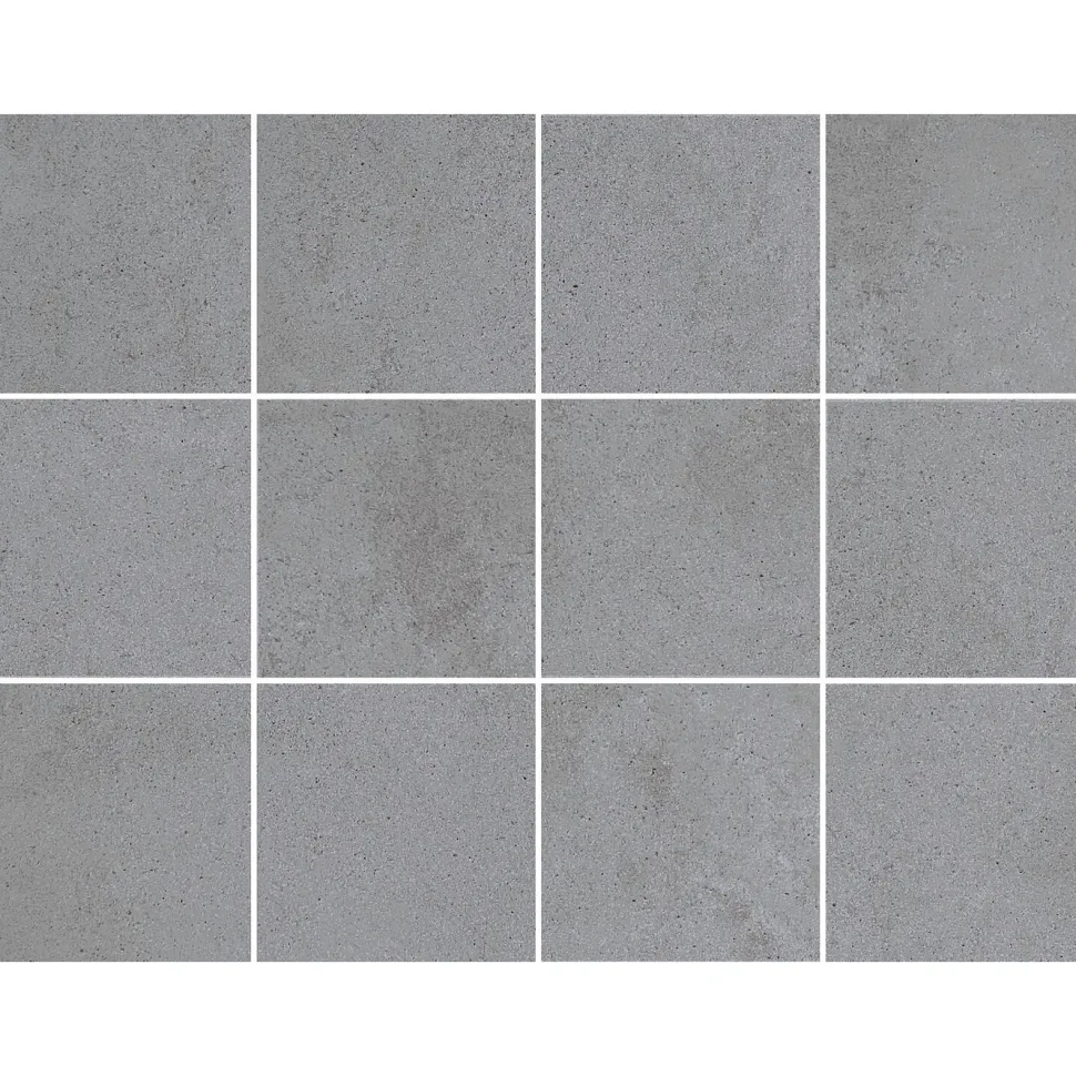 Lattialaatta Pukkila Concreto, 10x10cm, matta, lasitettu, liimatäpläarkki