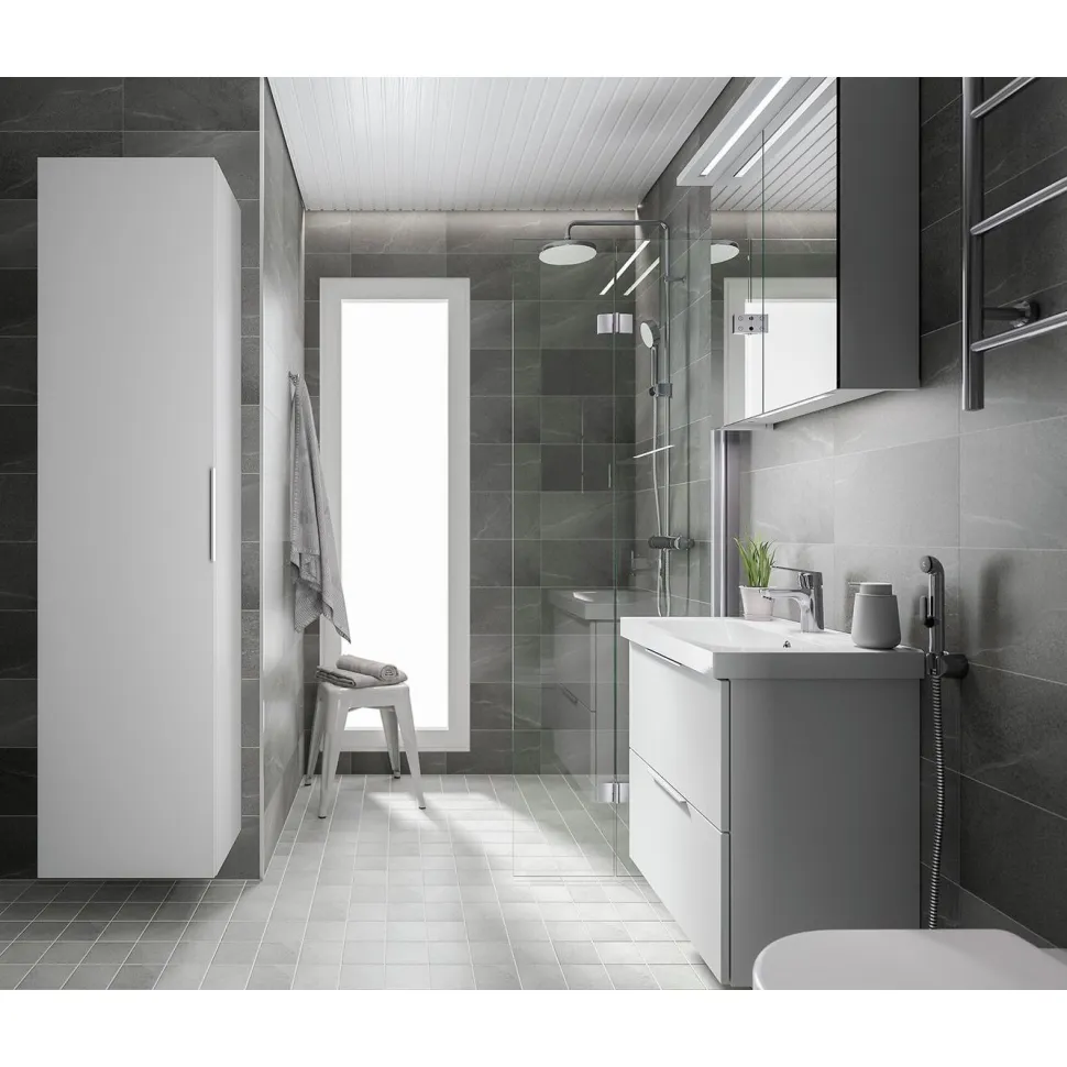 Lattialaatta Pukkila Landstone Grey kuvioitu himmeä sileä 97x97mm