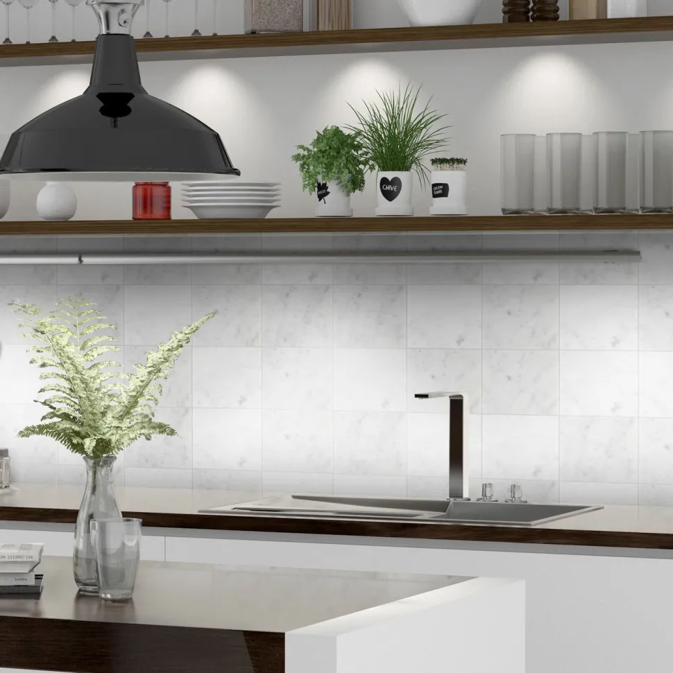 Lattialaatta Arredo Bianco Carrara C 15.2x15.2cm, himmeä, valkoinen