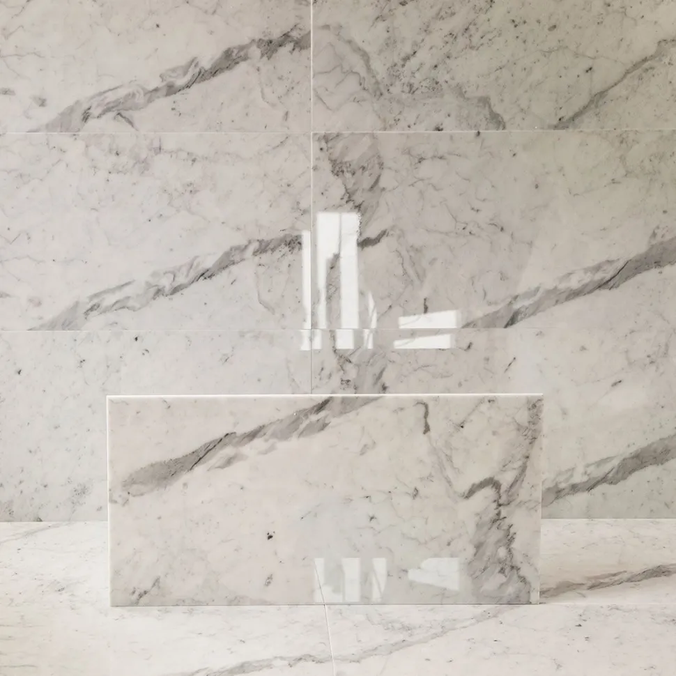 Lattialaatta Arredo Carrara C 30.5x61cm, kiillotettu, valkoinen