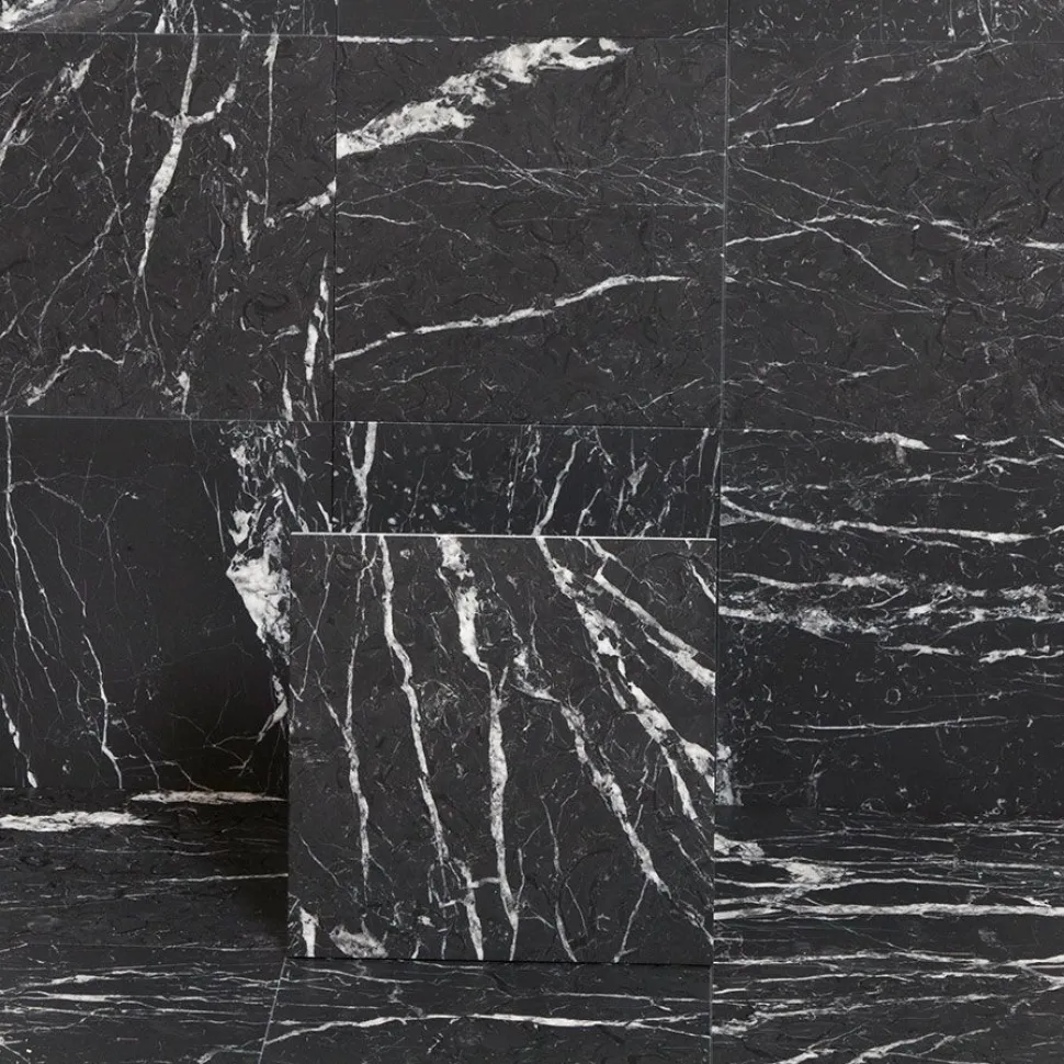 Lattialaatta Arredo Nero Marquina 30.5x30.5c, himmeä, musta