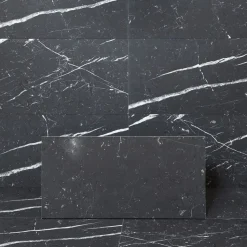 Lattialaatta Arredo Nero Marquina 30.5x61cm, himmeä, musta