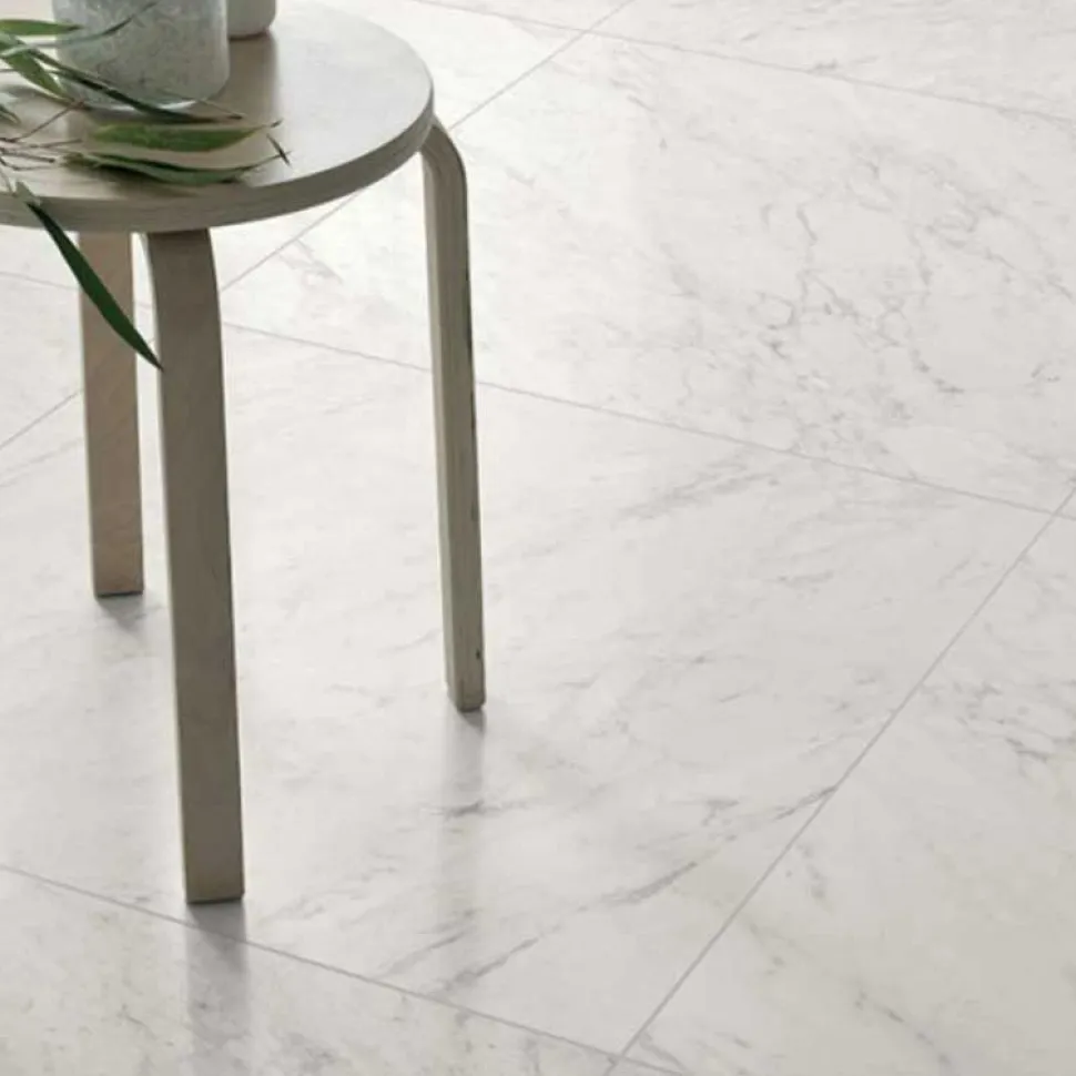 Lattialaatta Coem Marmor B Carrara Lappato 60x60cm, puolikiiltävä, valkoinen