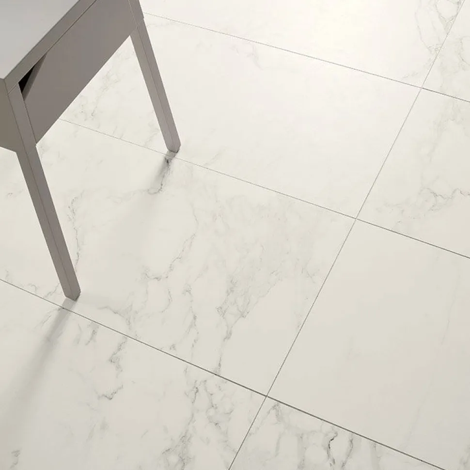 Lattialaatta Coem Marmor B Carrara 30x60cm, matta, valkoinen