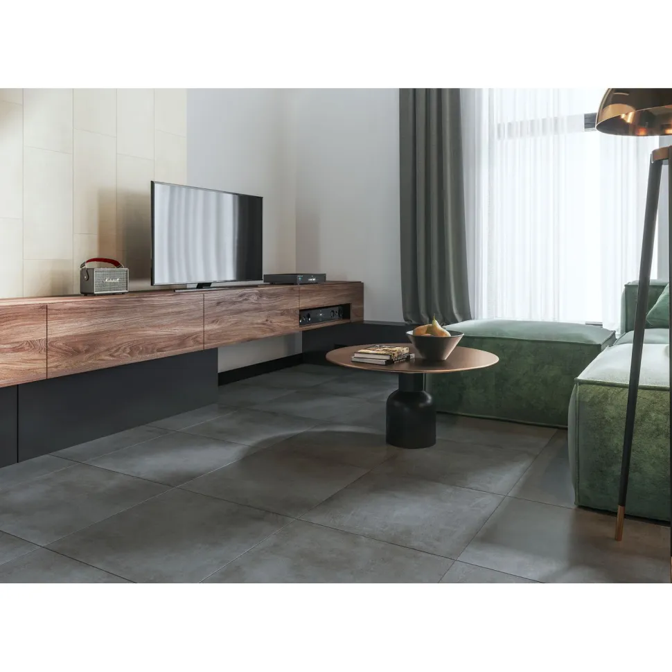 Lattialaatta GoldenTile Kassel, 60x60cm, tummanharmaa