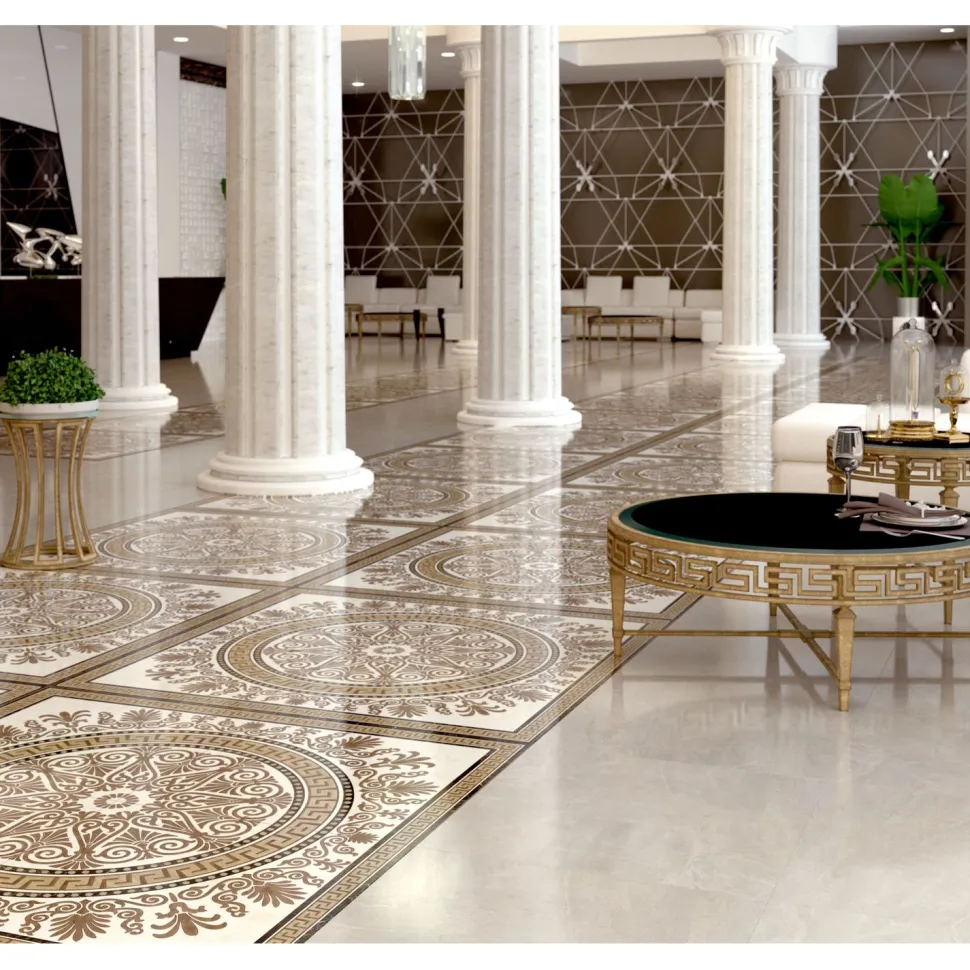 Lattialaatta GoldenTile Meander 40x40 cm beige